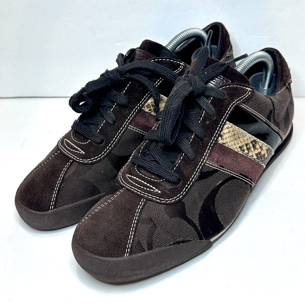 Coach Black and Brown Retro Sneakers